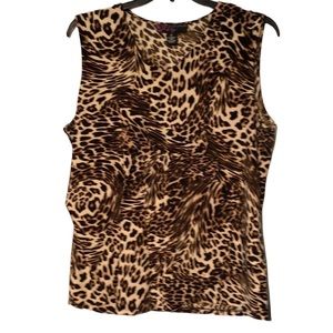 Peck & Peck Leopard Print Shell Size XL